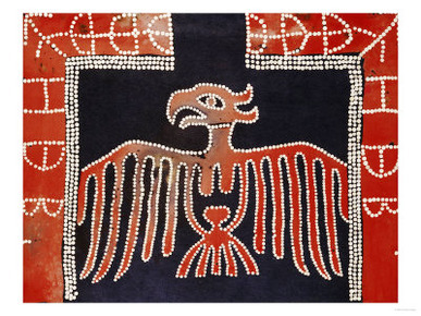A Kwakiutl Button Blanket, a Frontal Eagle with Spread Wings, 19th Century