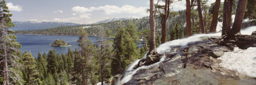 High Angle View of the Eagle Falls, Emerald Bay, Lake Tahoe, California, USA