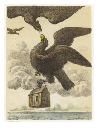 Gulliver's Little House is Carried Away by an Eagle