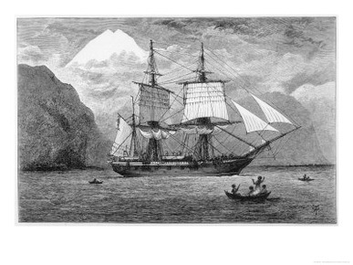 Hms Beagle the Ship in Which Charles Darwin Sailed in the Straits of Magellan