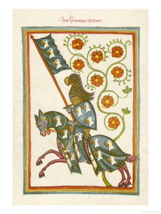 Knight on Horseback with an Eagle as His Crest and an Elaborate Eagle Headdress