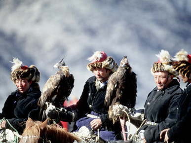 Eagle Hunters at the Golden Eagle Festival, Mongolia