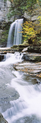 Stream Flowing Below a Waterfall, Eagle Cliff Falls, Montour Falls, Havana Glen, New York, USA